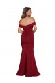 Affordable Mermaid Off the Shoulder Spandex Long Burgundy Formal Plus Size Evening Dress Canada