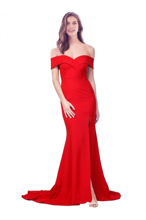 Affordable Mermaid Sweetheart Stretch Crepe Long Red Evening Dress Canada