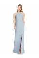 Affordable Trumpet High Neck Stretch Crepe Long Light Sky Blue Formal Evening Dress Canada